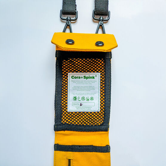 Yellow cotton phone wallet